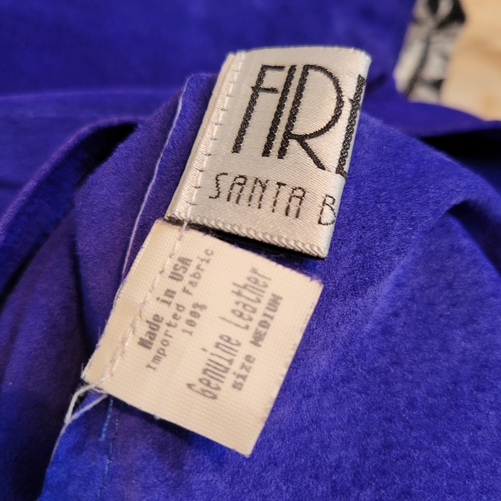 Vintage 1980s Suede Electric Blue Knee Length Dress With  Rhinestones Size M - Picture 15 of 16
